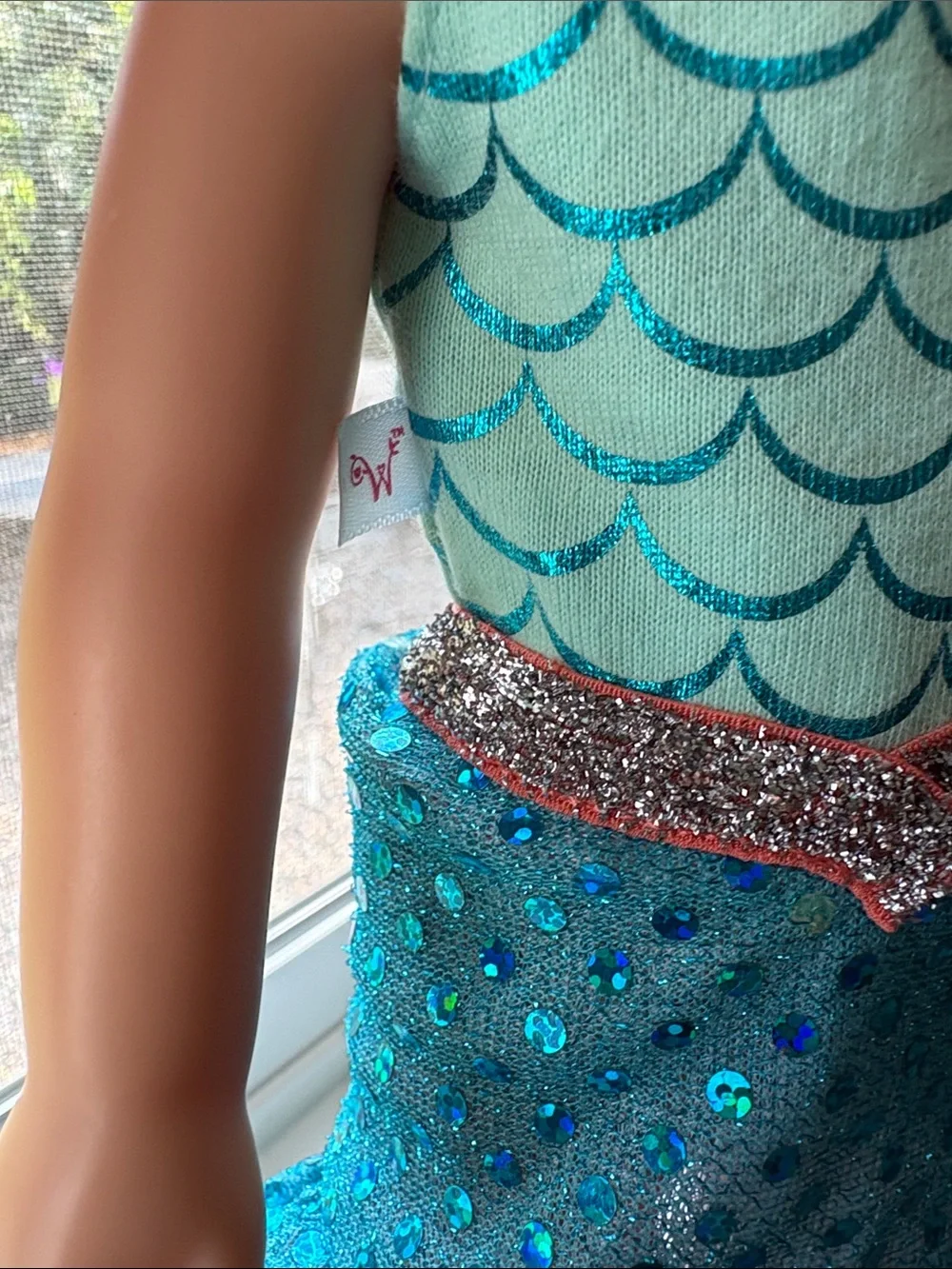 American Girl WellieWishers 14.5-inch Camille Doll with Blue Leotard, Mermaid.